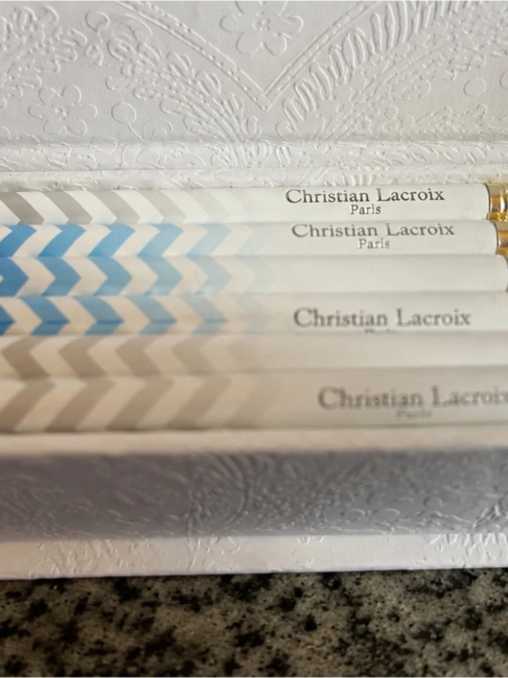 Christian Lacroix Paris Sol Y Sombra Pencil Set In Embossed Box